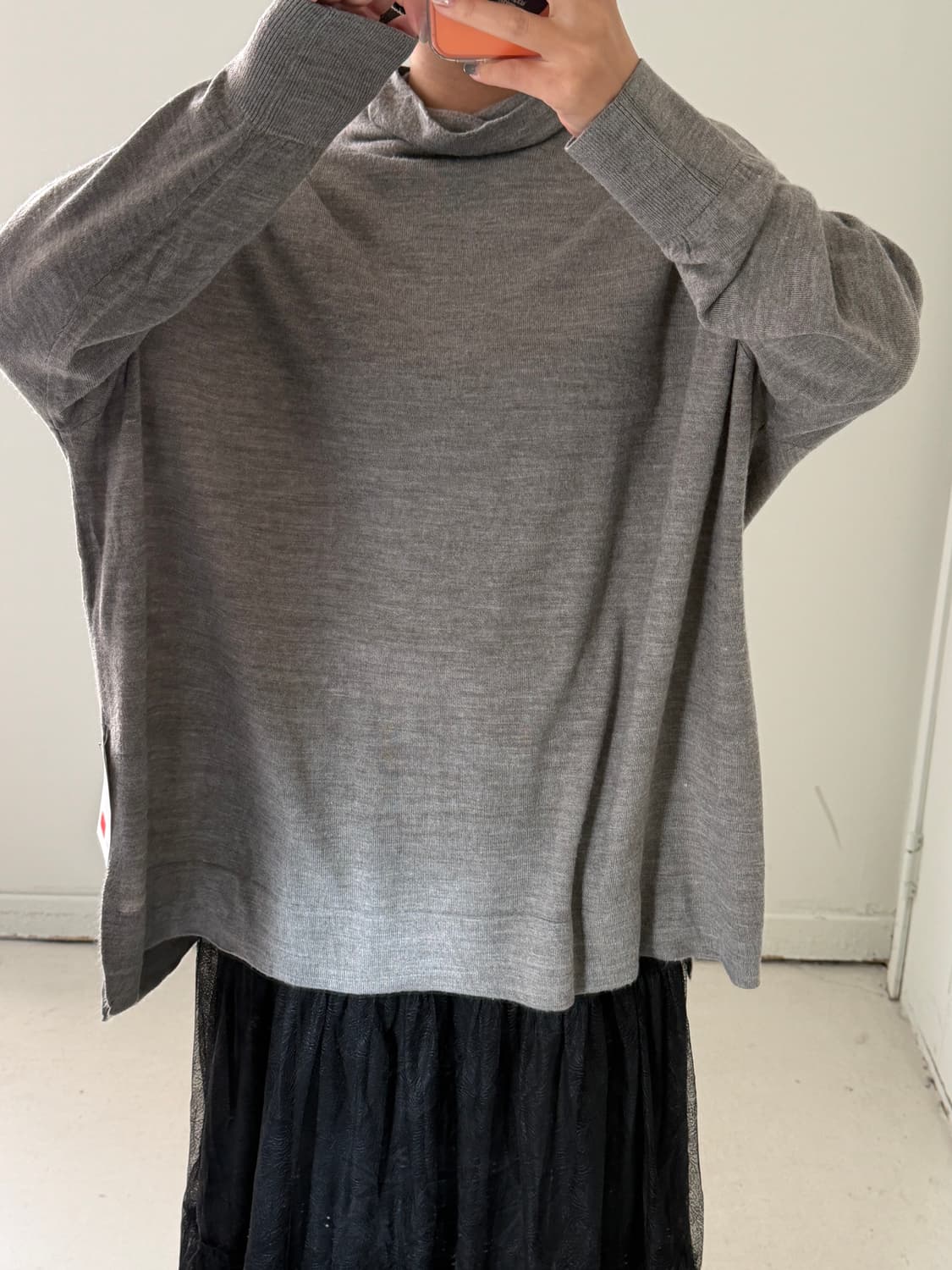 일본빈티지 그레이 니트 터틀넥 롱슬리브 상품이미지4