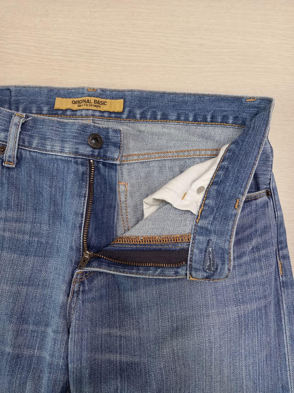 31 유니끌로 S001 워싱 일자진 연청 31-473 상품이미지7