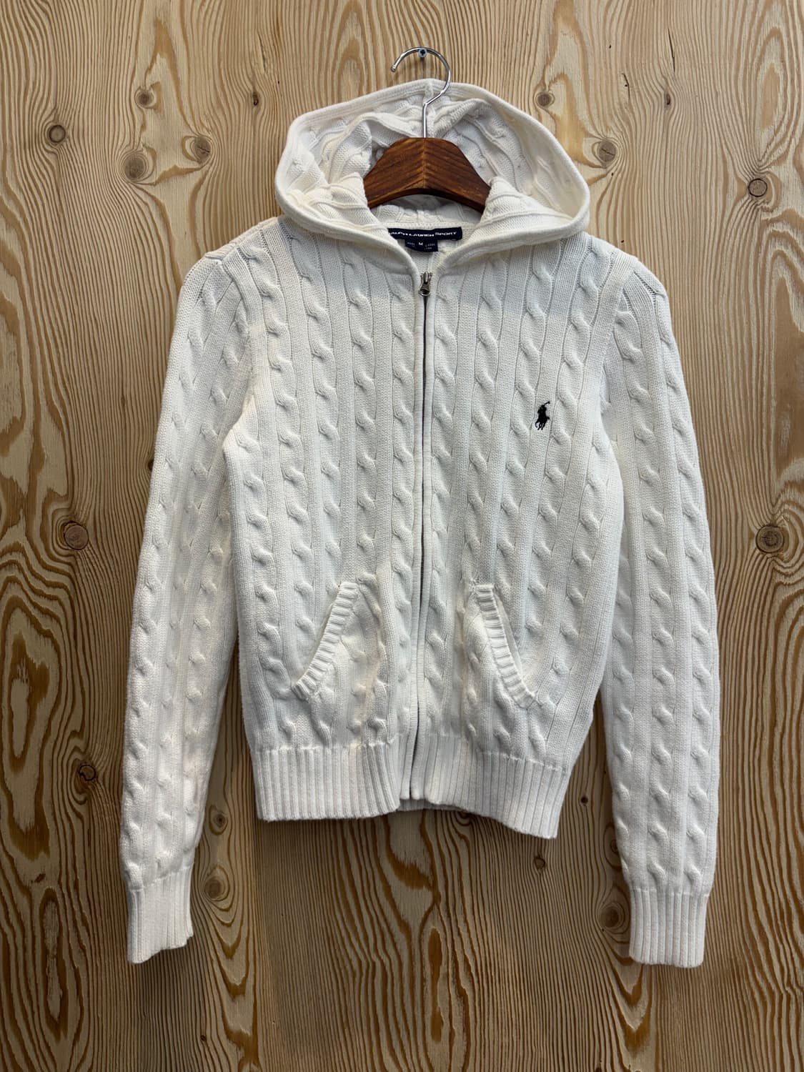 폴로 랄프로렌 우먼 케이블 니트 후드집업 상품이미지1