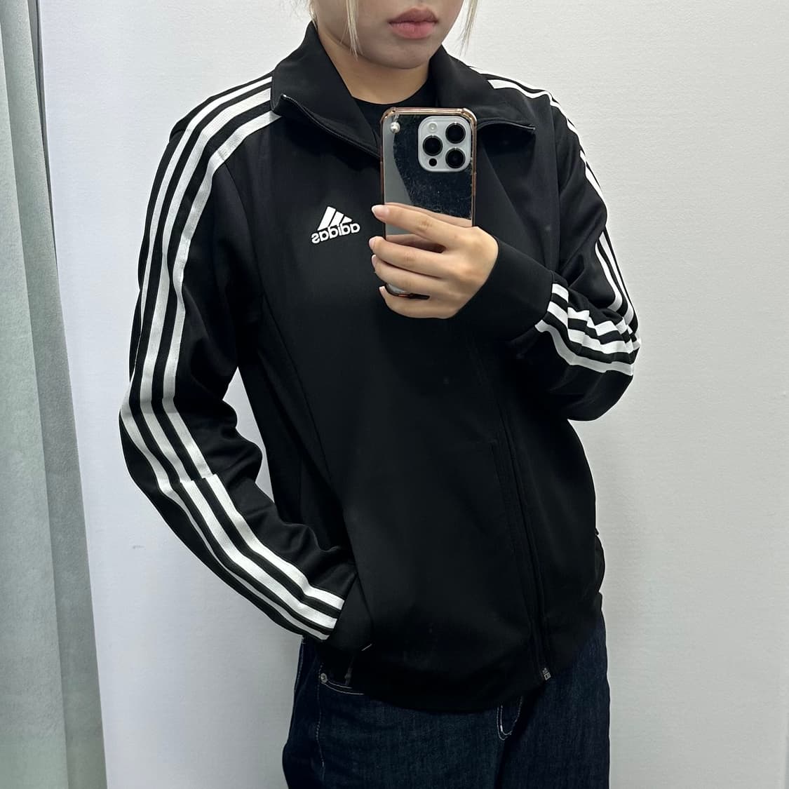 아디다스 삼각로고  블랙 져지 상품이미지2