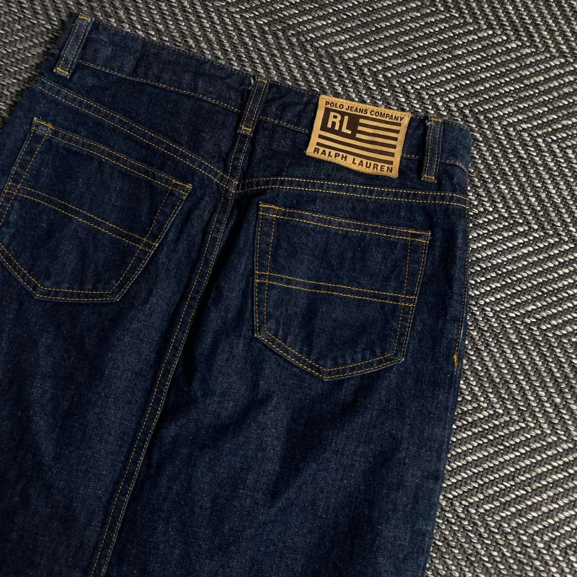 폴로 랄프로렌 레더 로고 데님 스커트o 3628 상품이미지2