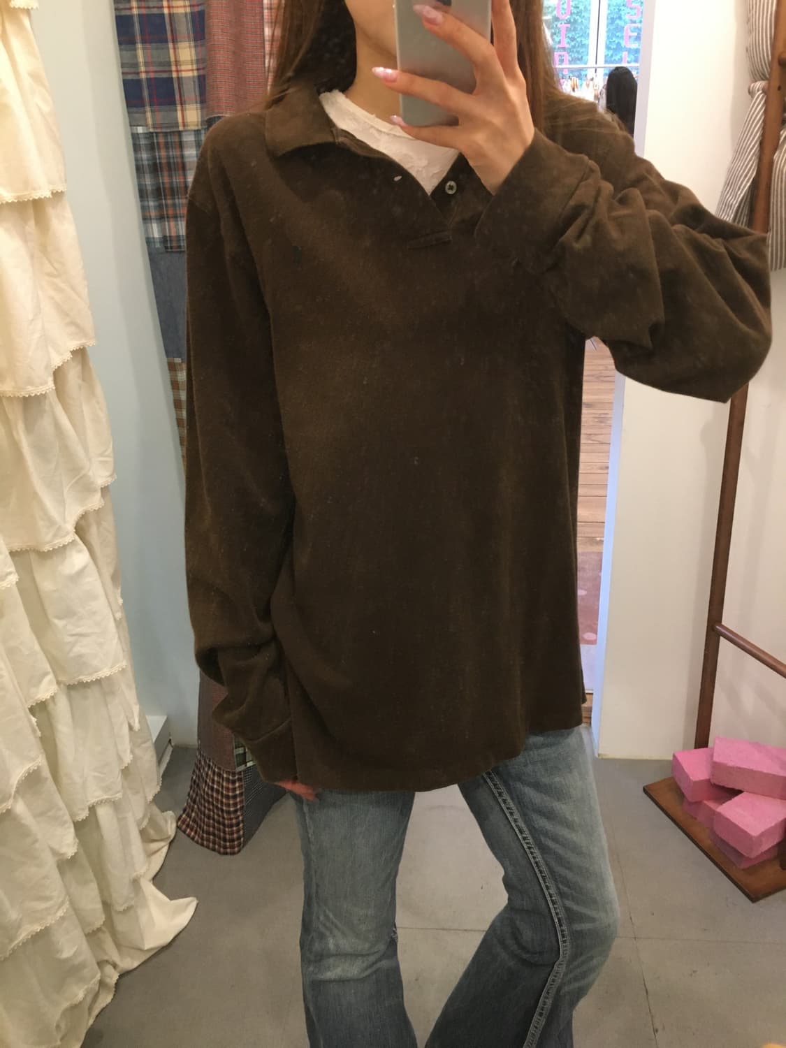 폴로 브라운 롱 카라티 상품이미지1
