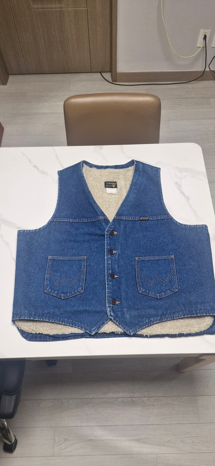 80~90s 미제 생산 랭글러 데님 베스트 상품이미지1