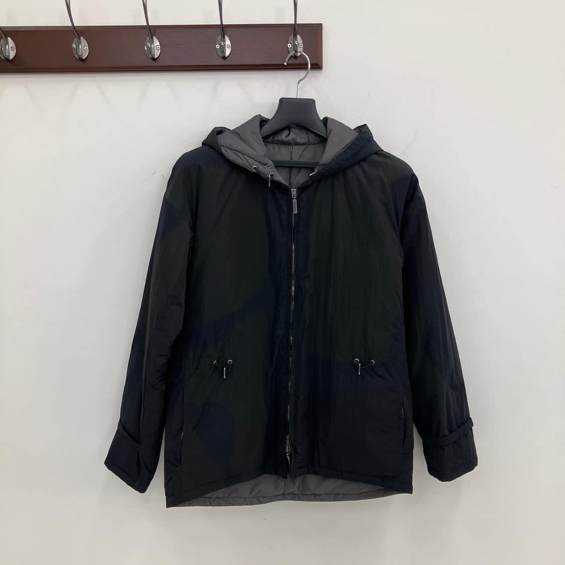 질샌더 나일론 블랙 국방 배색 경량 패딩 상품이미지1