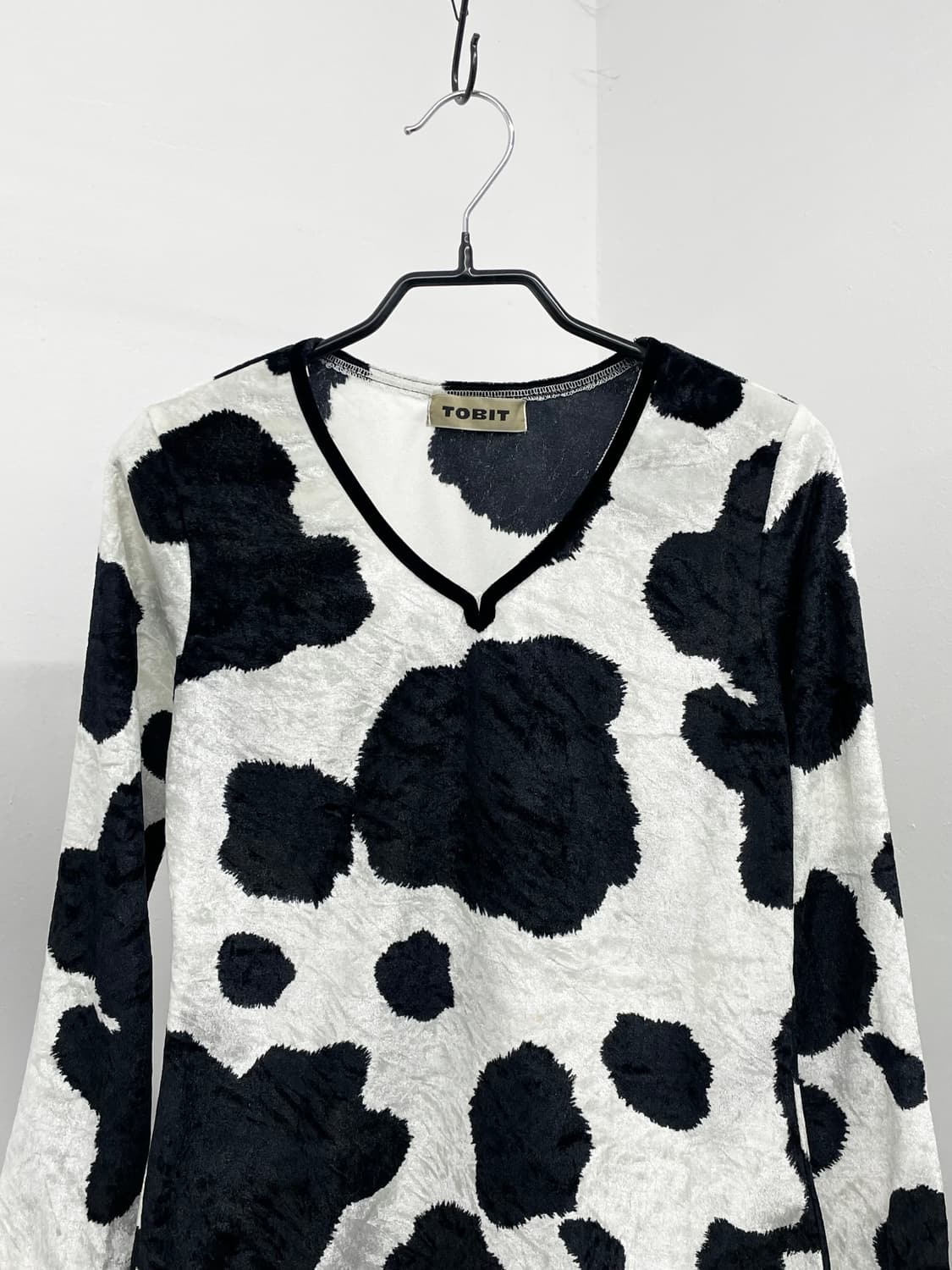 카우 패턴 벨로아 탑 상품이미지5