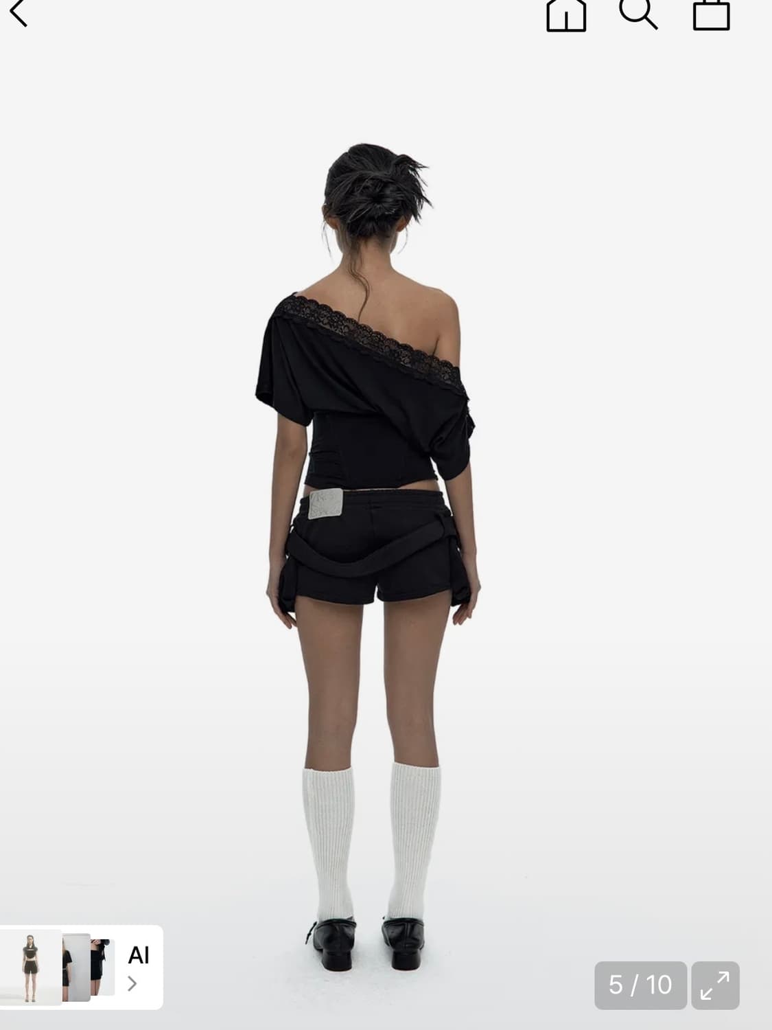 카시코 Belted Pocket Shorts Black 상품이미지3