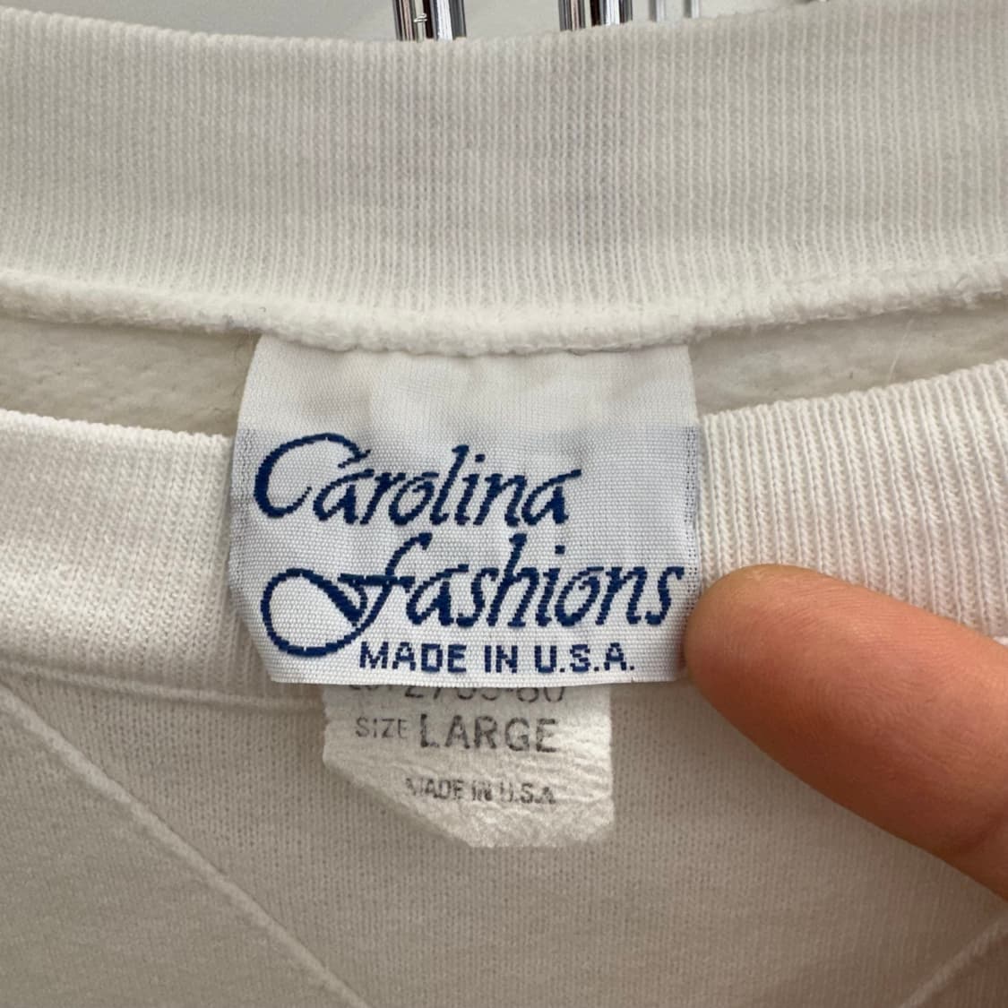 80s 캐롤리나 블랭크 스웻셔츠 맨투맨 made in USA (L)  상품이미지4
