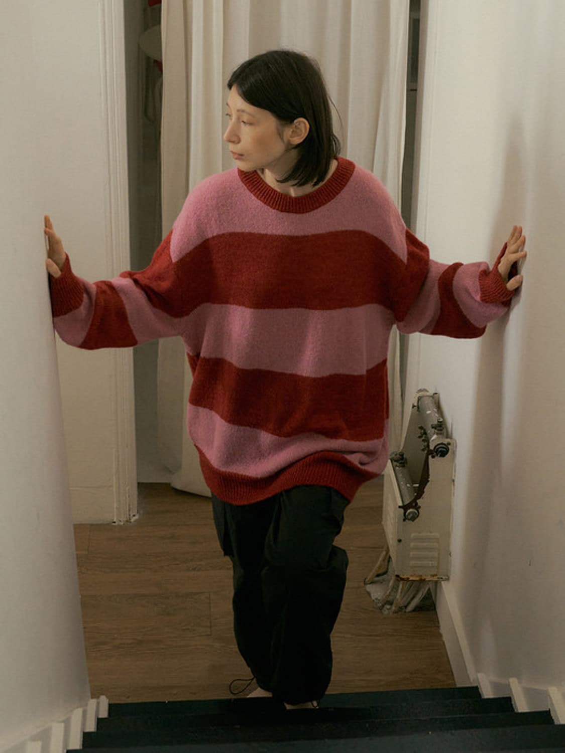 F) 리올그 REORG 드로 비비드 스트라이프 니트 상품이미지6