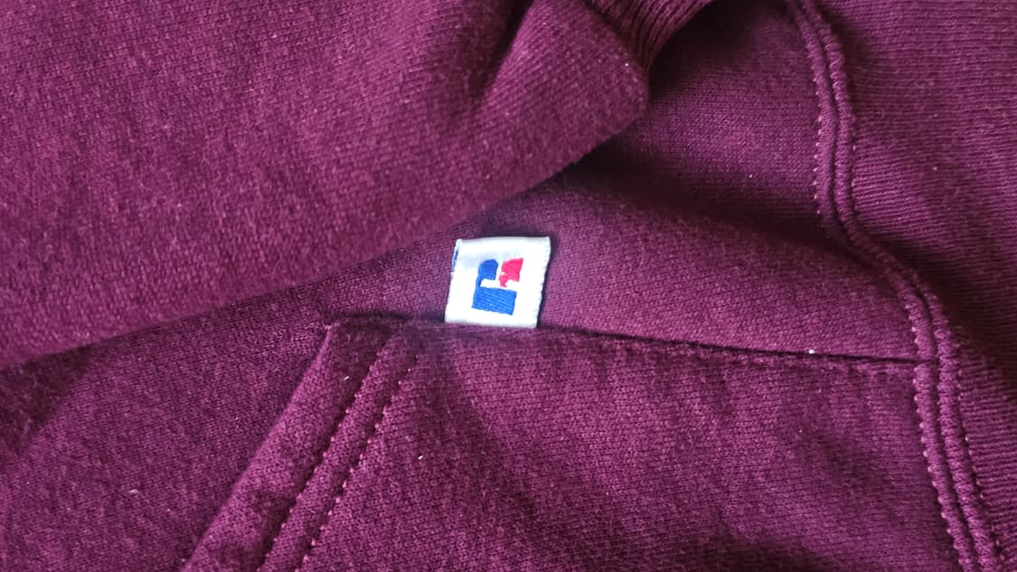 90s 빈티지 러셀 후드 버건디 L 상품이미지2