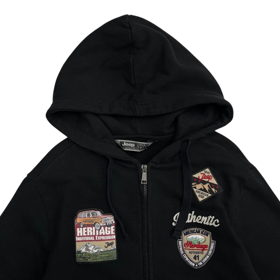 지프 프린팅 로고 블랙 후드집업 XL 상품이미지4