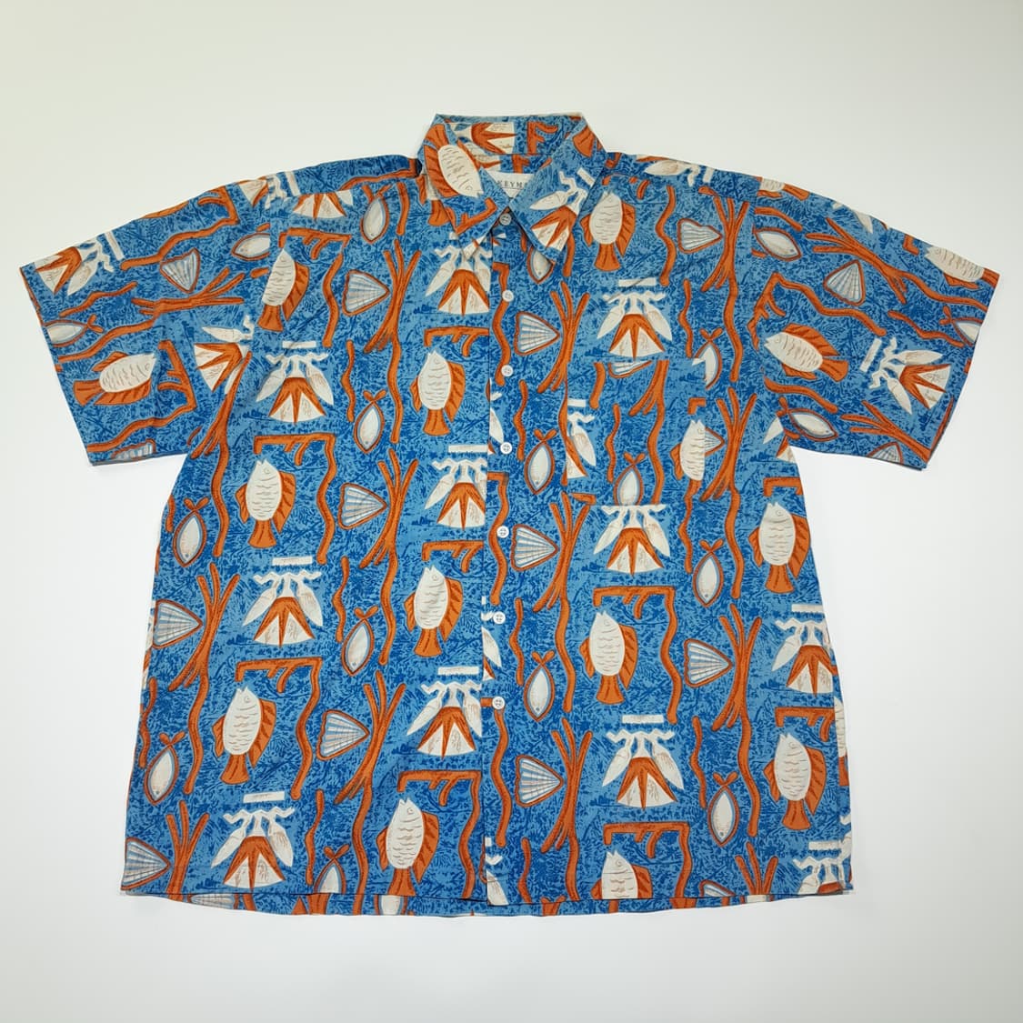 CK106 XL 키맨 90s 빈티지 아쿠아 마린 반팔 셔츠 남방 상품이미지1