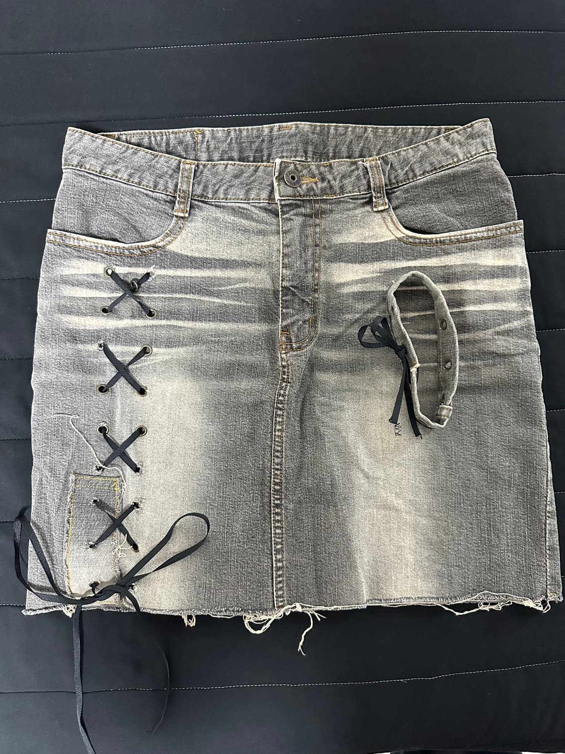 펀칭 흑청 스커트 초커 set 상품이미지1