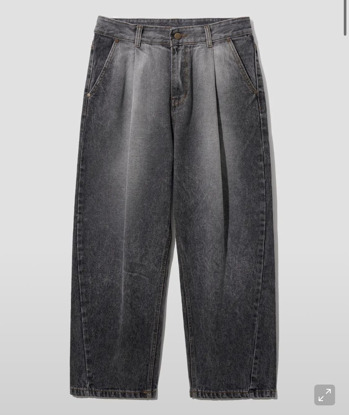 제멋 워싱 와이드 데님 스노우 블랙 28 상품이미지1