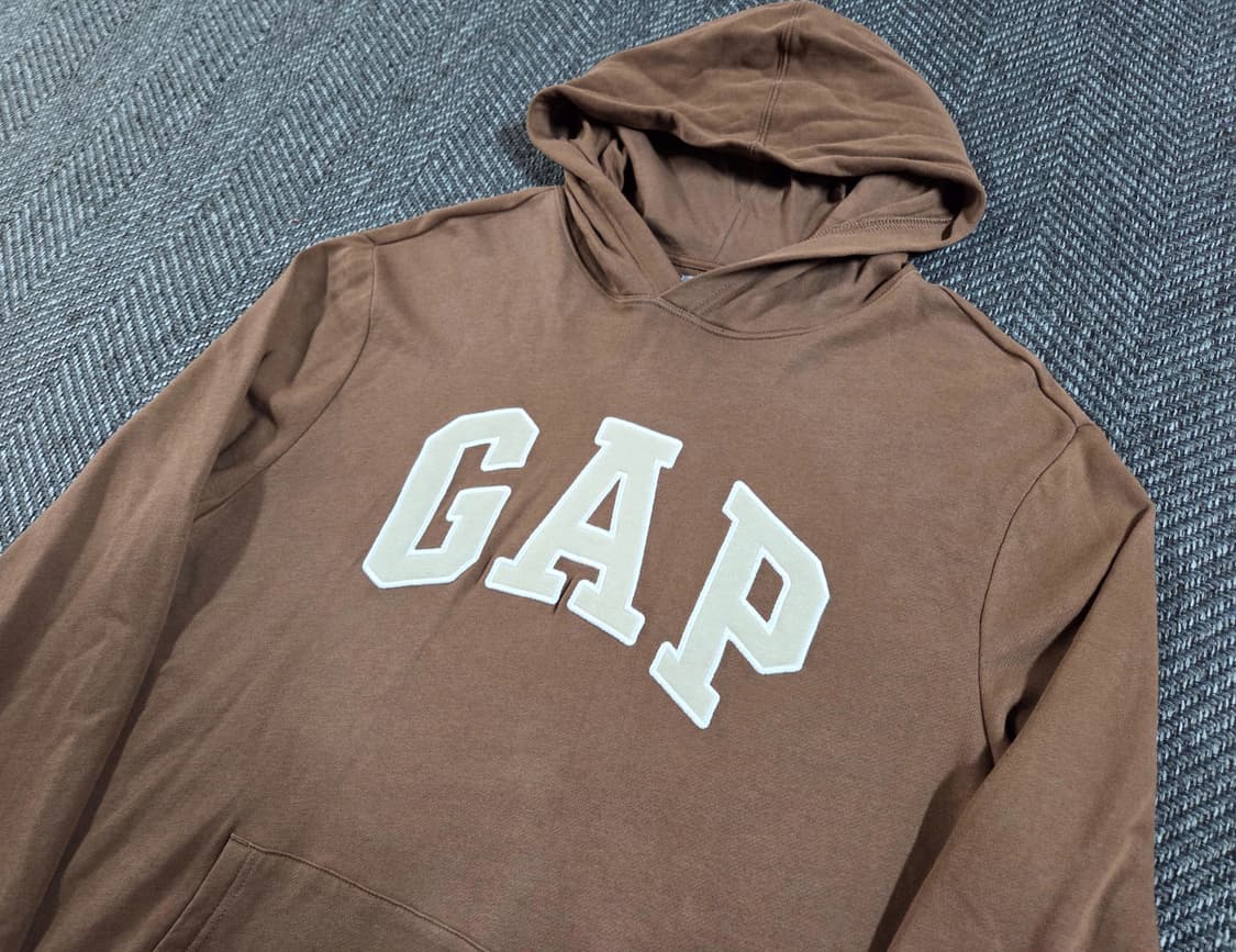 갭 GAP 아치 로고 브라운 풀오버 후드티 상품이미지3