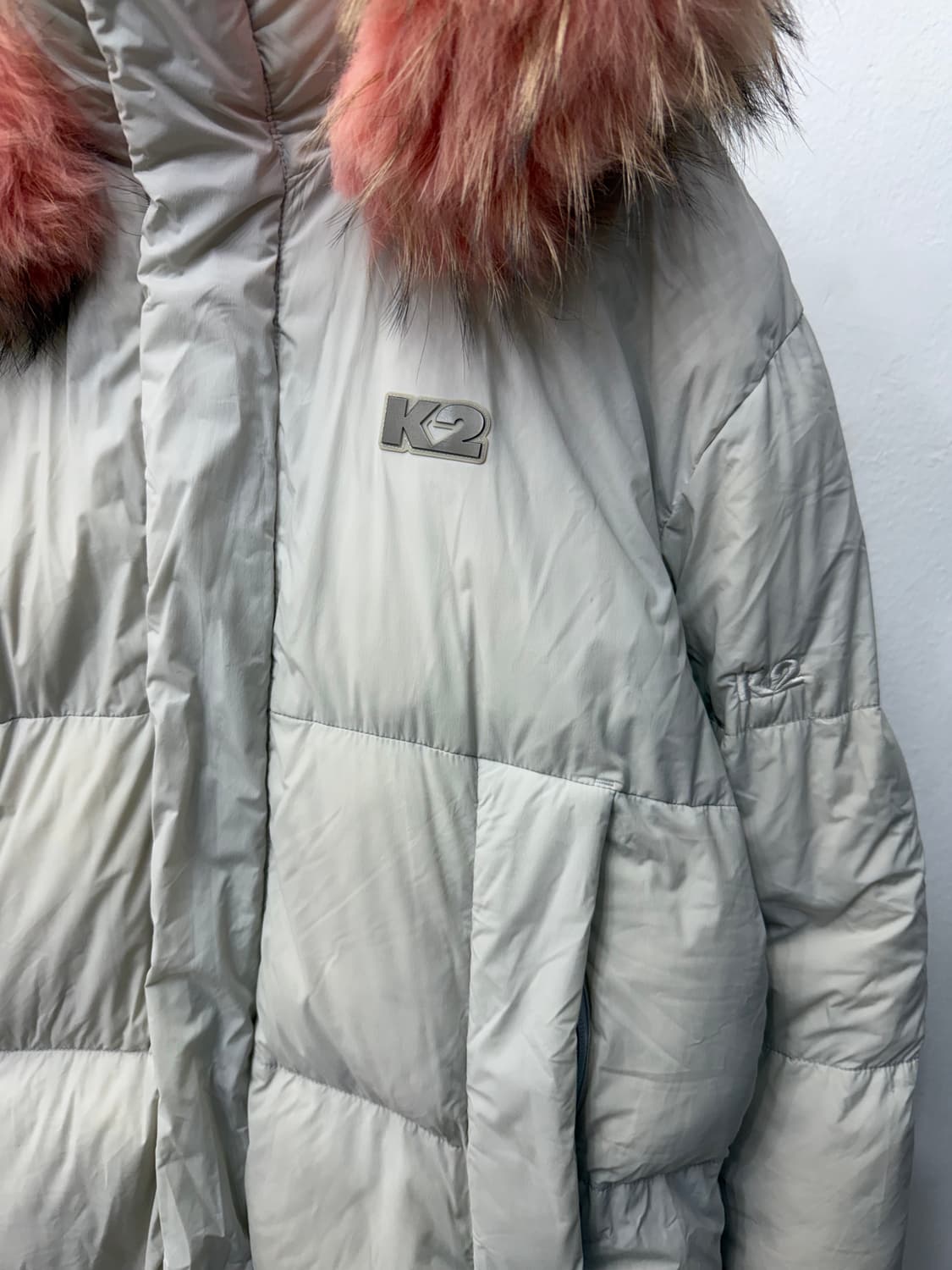 정품) K2 여성 핑크 퍼 오버사이즈 구스패딩 85 상품이미지2