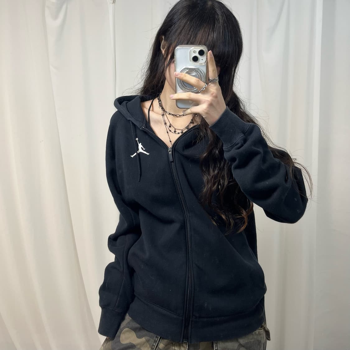Jordan Black Hood Zip-up 상품이미지2