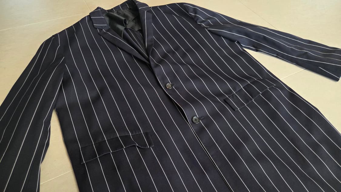 디앤써 핀스트라이프 싱글 트렌치코트 상품이미지3