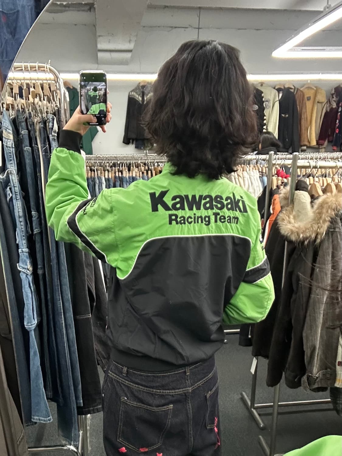 M)가와사키 빈티지 스포츠 바이커 봄버자켓 상품이미지3