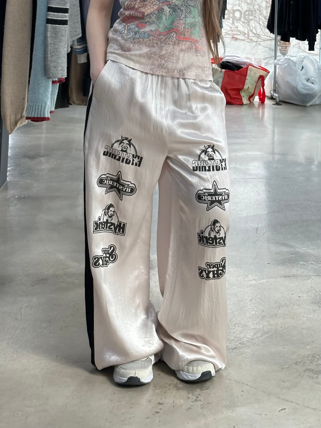 히스테릭글래머 새틴 트랙팬츠 데드스탁 상품이미지1