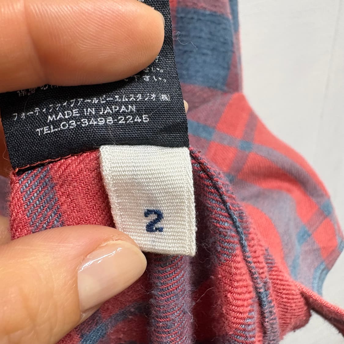 umii908 45RPM 45R 체크 셔츠 남방 상품이미지5