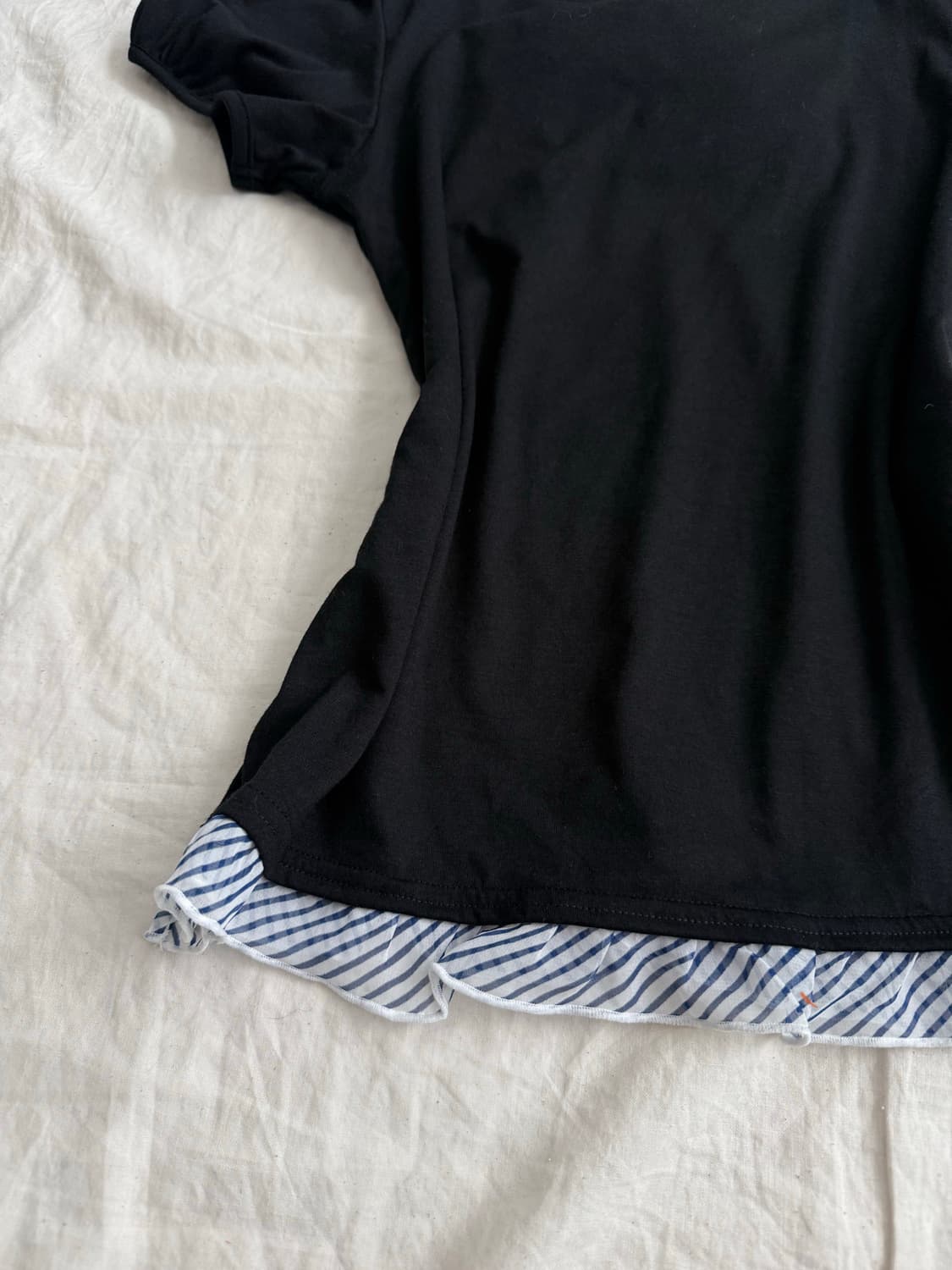 공겜여주 로걀 리본 블라우스 반팔 상품이미지5