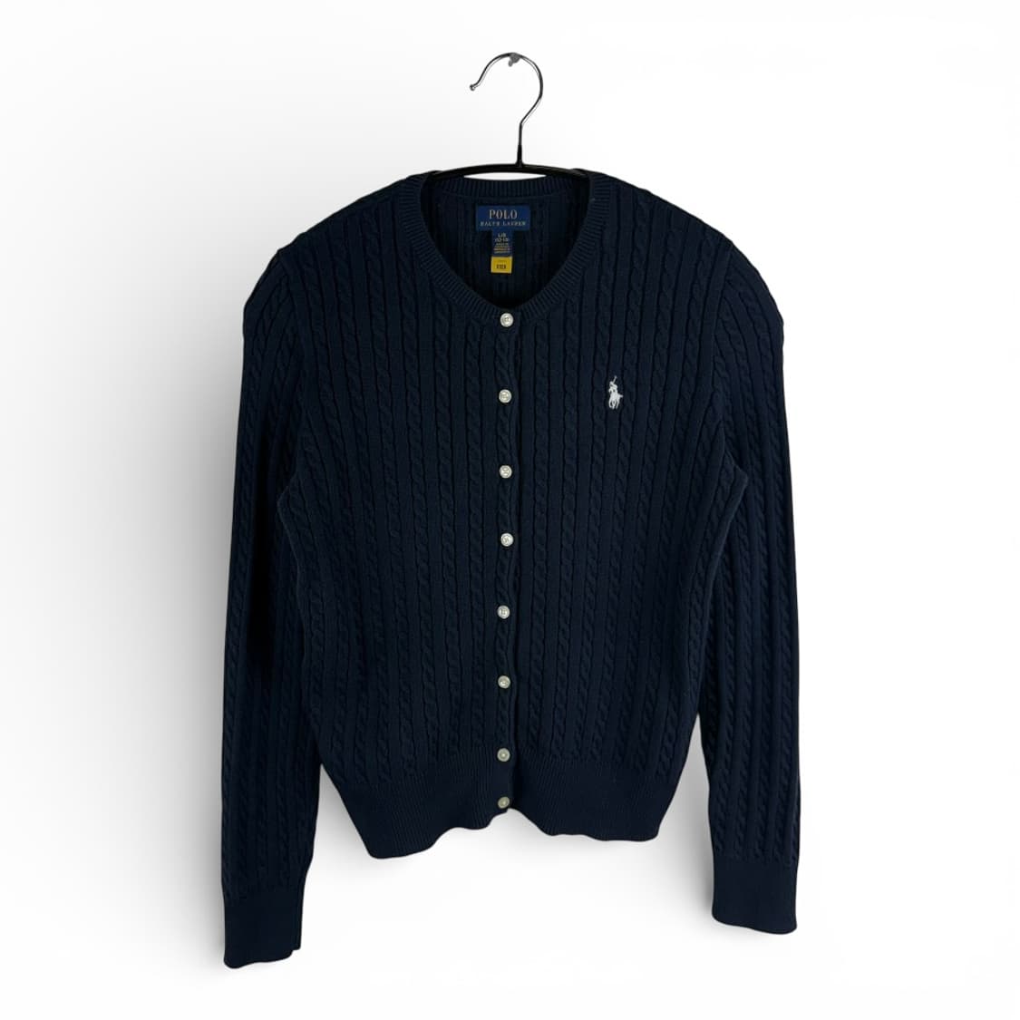 L) 폴로랄프로렌 신형 키즈/우먼스 케이블 크롭 가디건 네이비 상품이미지1