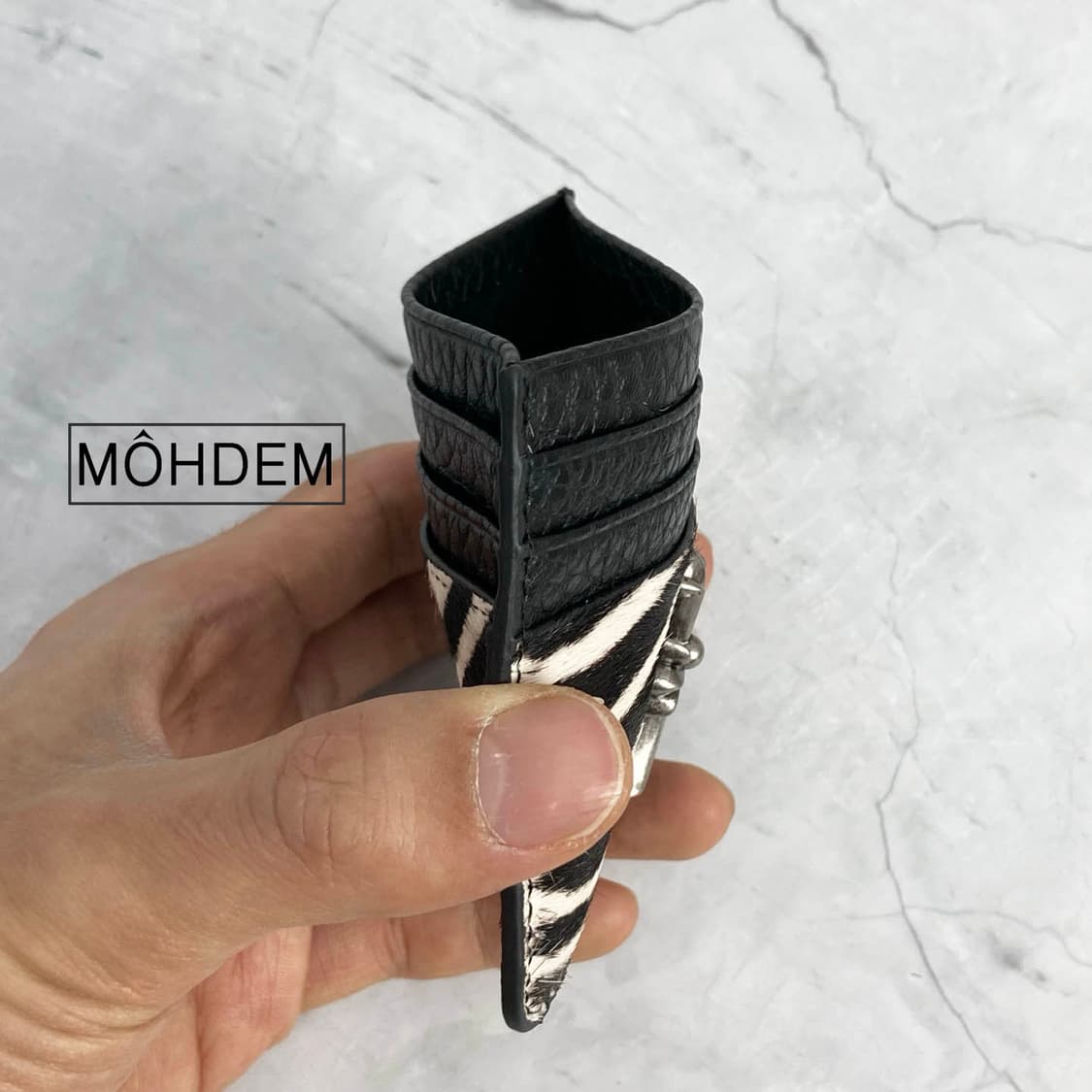 [Unisex]홀더 송치털 크롬 카드지갑 상품이미지5