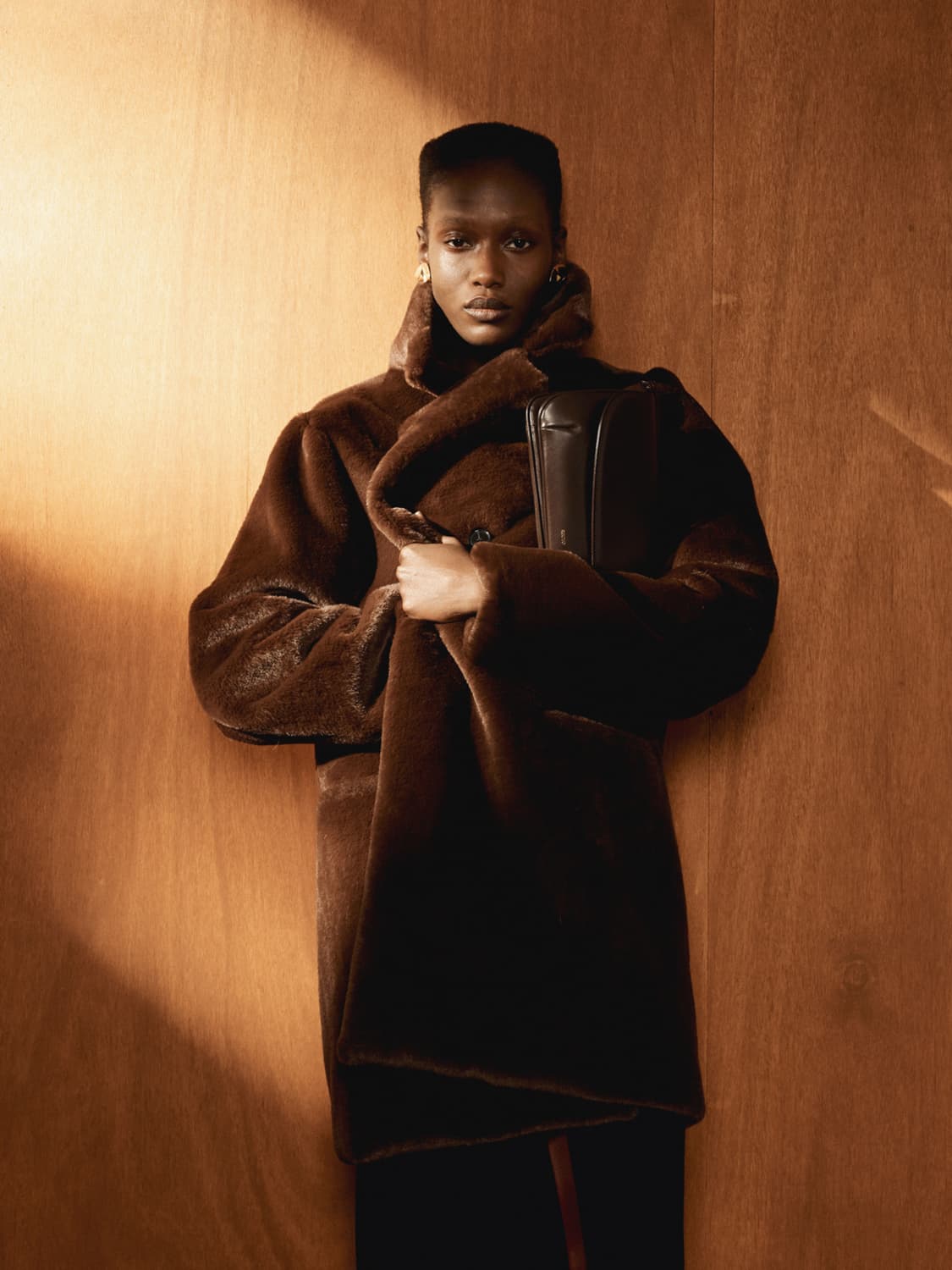 렉토 RECTO 그랜마 폭스 퍼 더블 코트 빈티지 브라운 상품이미지3