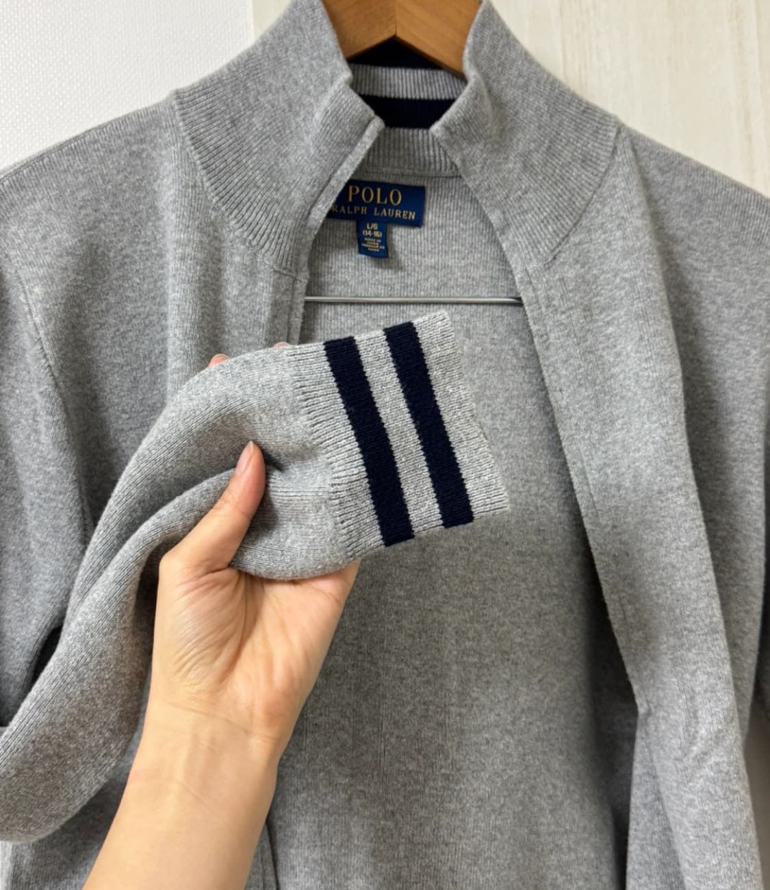폴로랄프로렌 빅포니 그레이 니트 집업 가디건/아울렛 정품 상품이미지6