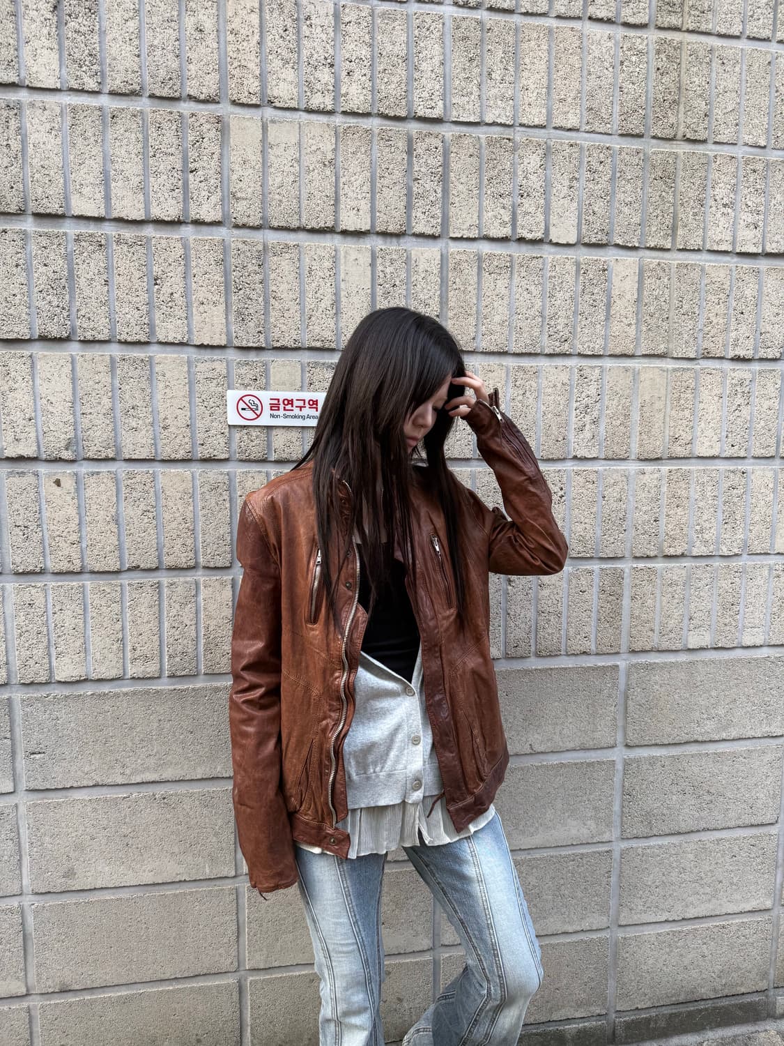 램스킨 브라운 레더 자켓 상품이미지2