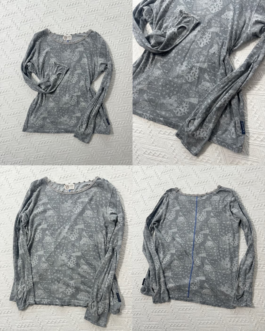 캣 그래픽 니트 원피스 핸드 워머 티 레이스 스커트 3pcs SET 상품이미지8