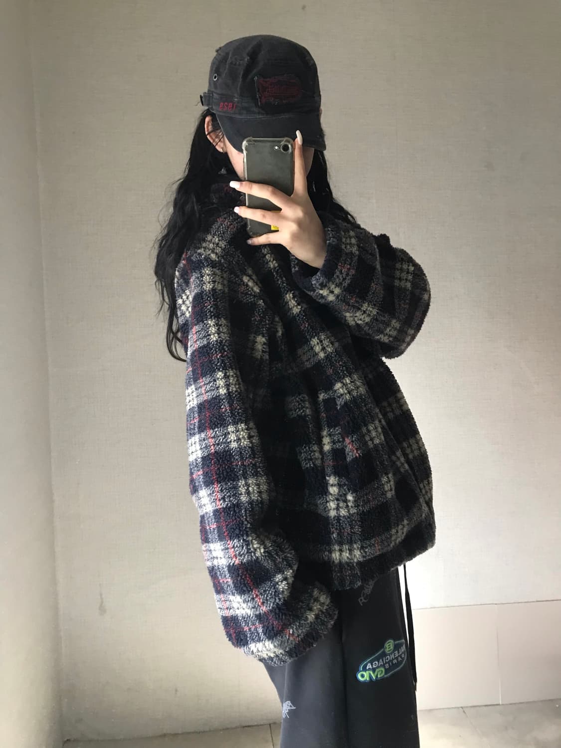 리 체크 후리스 점퍼 상품이미지4