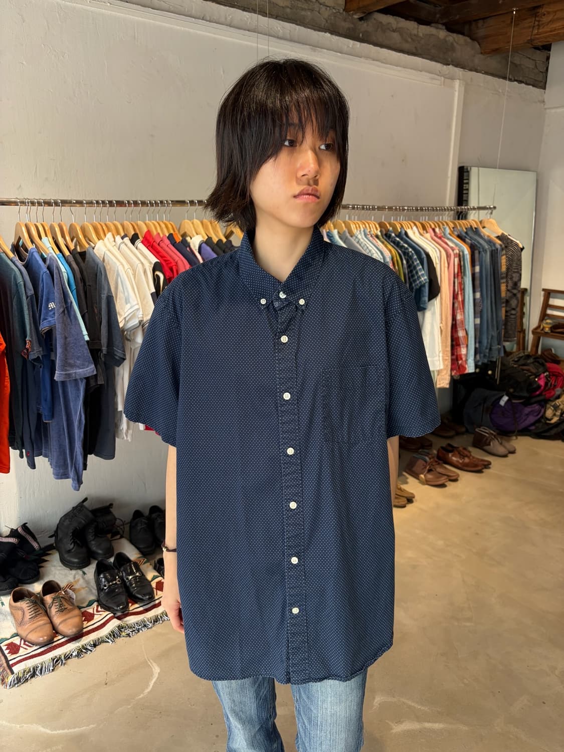 GAP 도트 패턴 반팔 셔츠 XL 상품이미지1