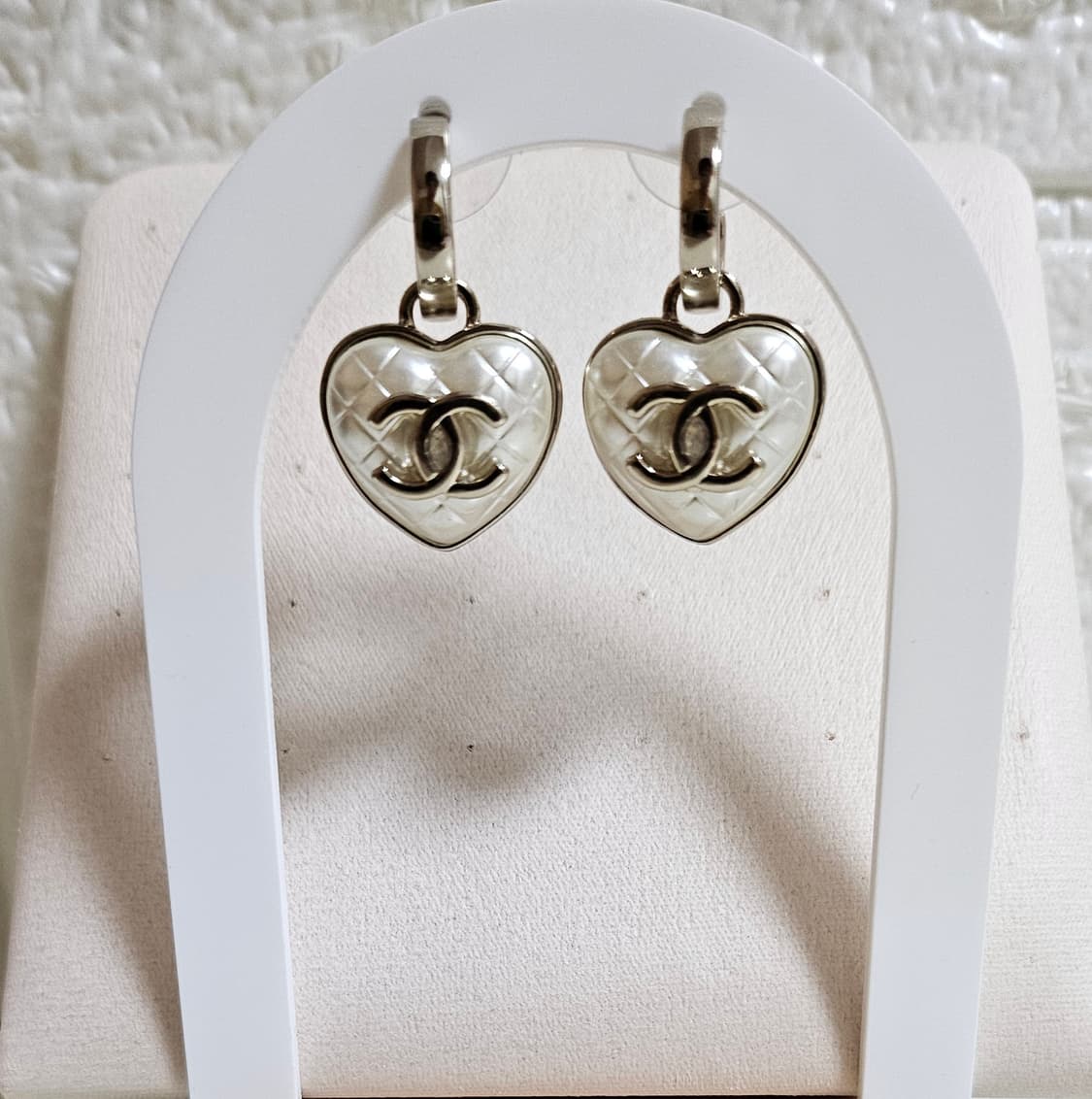 샤넬 퀼팅 진주 CC 드롭귀걸이 업사이클링 상품이미지6