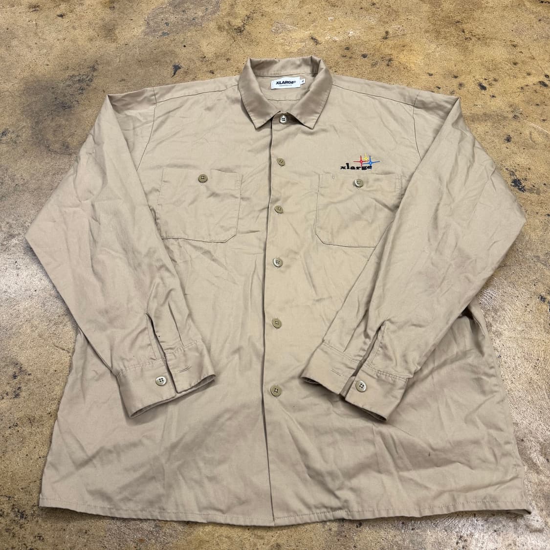 [정품/XL] XLARGE 워크 셔츠 베이지 b10 상품이미지2