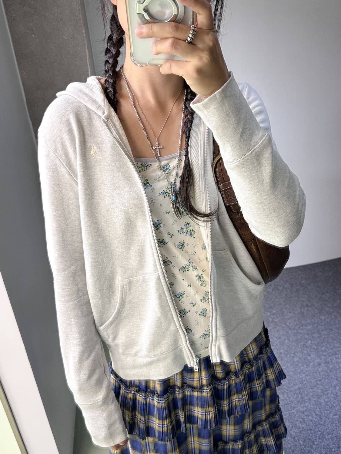 polo light gray zip hoody 상품이미지3