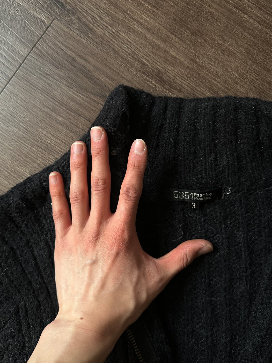 5351 Pour Les Homme 슬림 루즈 니트 집업 상품이미지9
