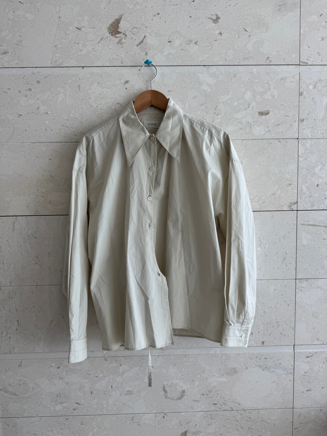 르메르 Lemaire 트위스트 셔츠 S 그린 새상품 상품이미지2
