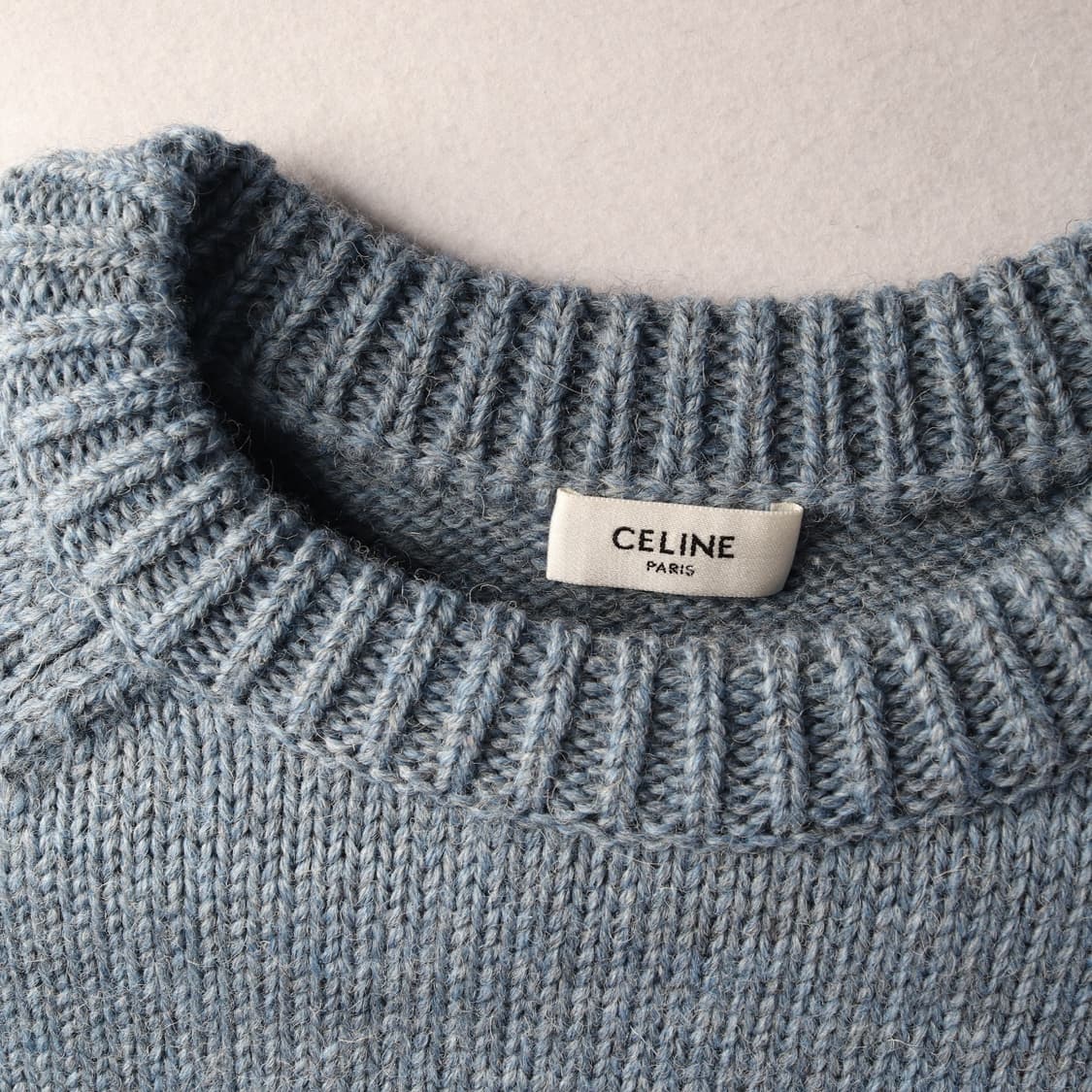 셀린느 22SS 블루 니트 트리옹프 크롭 울100% 스웨터 M 상품이미지3