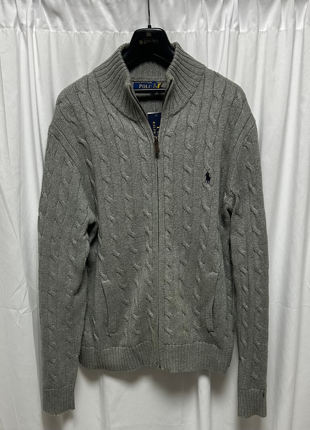 no.112 폴로 랄프로렌 케이블 니트 집업 가디건 새상품 xl 상품이미지1