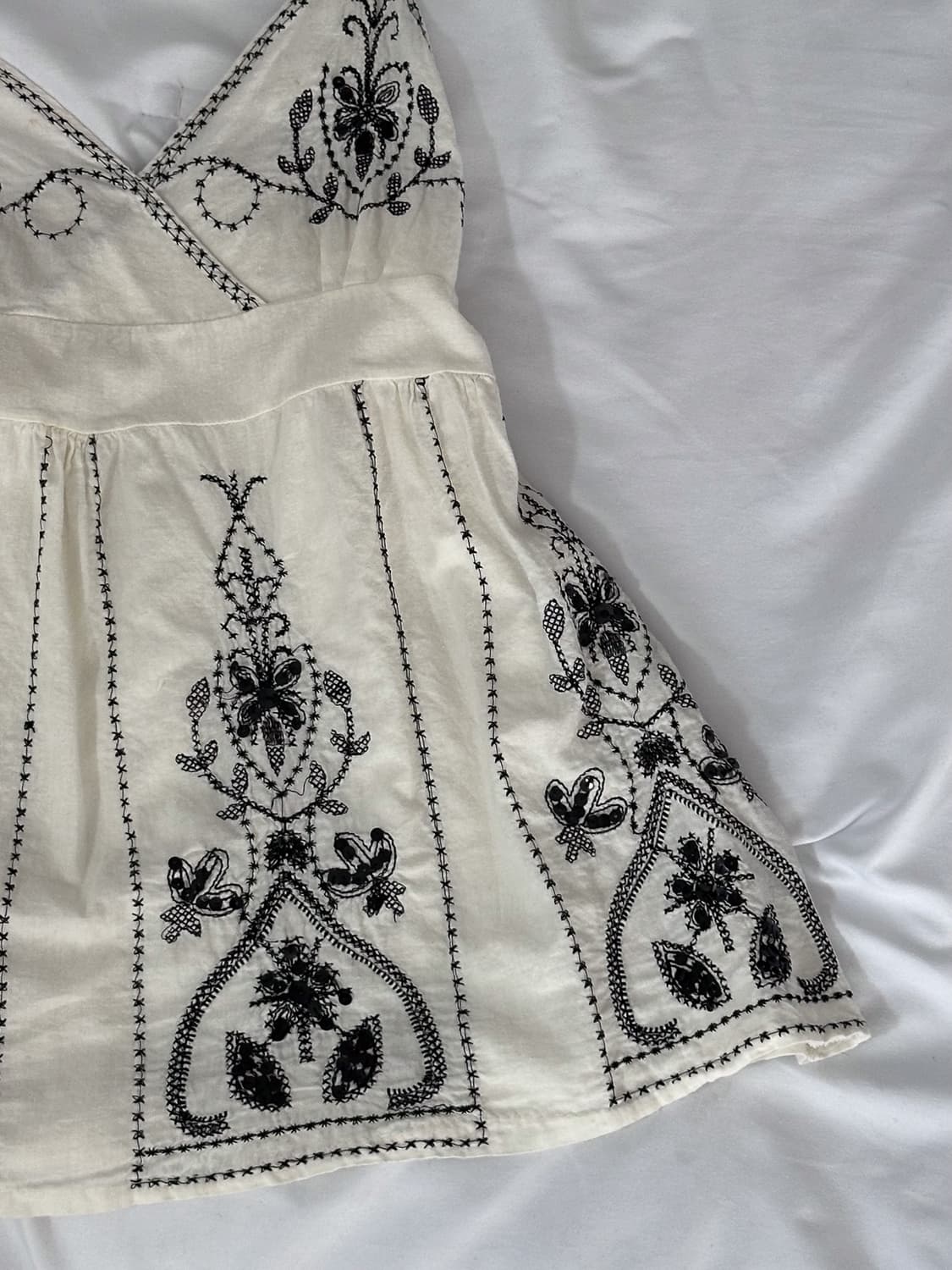 Linen Floral Embroidered Sleeveless 0192 상품이미지6