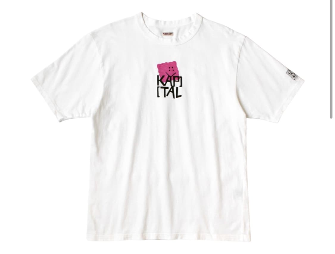 캐피탈 20 텐지쿠 쿠키 크루 티셔츠 핑크 상품이미지1