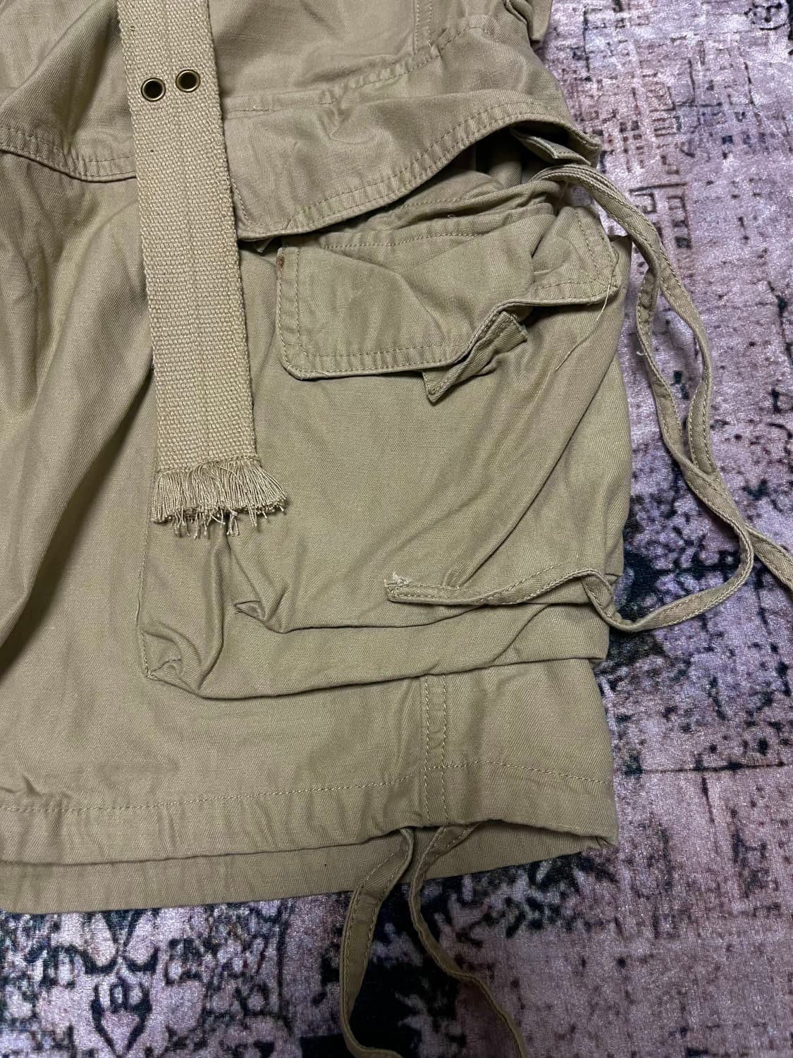 베이지 빅포켓 디테일 카고팬츠 하프 상품이미지9