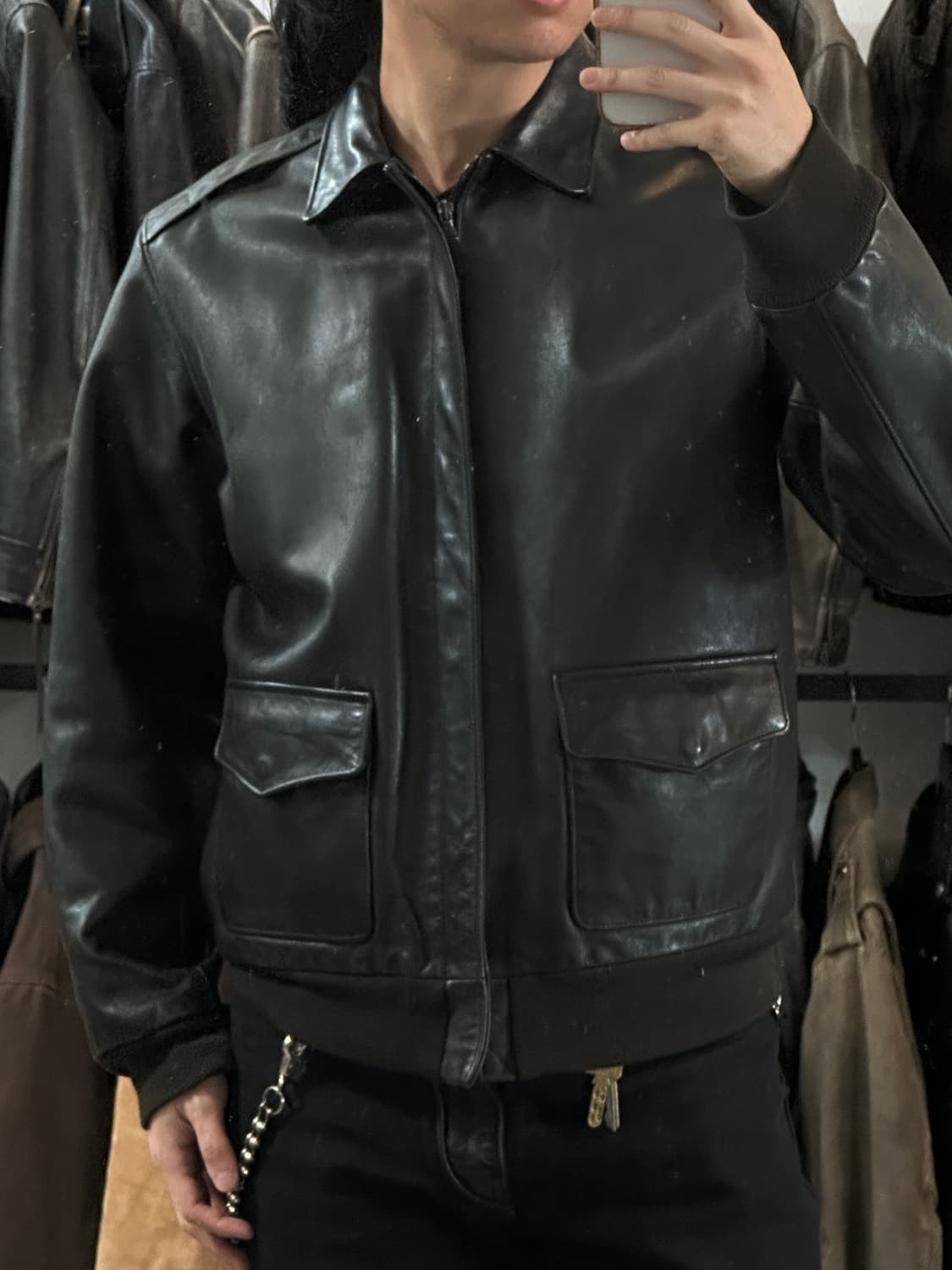 90's 빈티지 폴로 블루라벨 A2 레더 자켓 빈티지 레더 자켓 상품이미지10