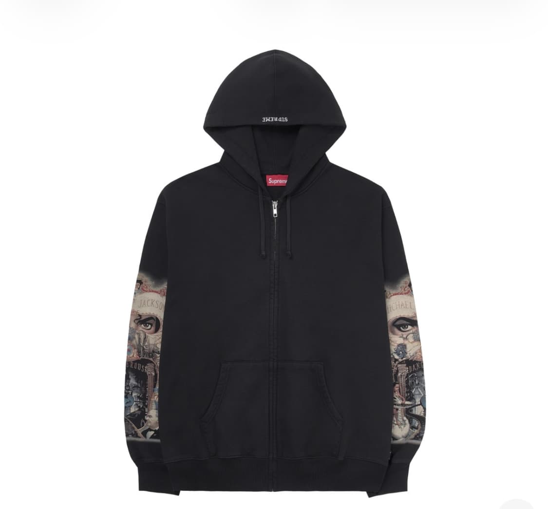 [S] 슈프림 x 마이클 잭슨 데인저러스 집업 후드 스웨트셔츠 블랙 -  상품이미지1