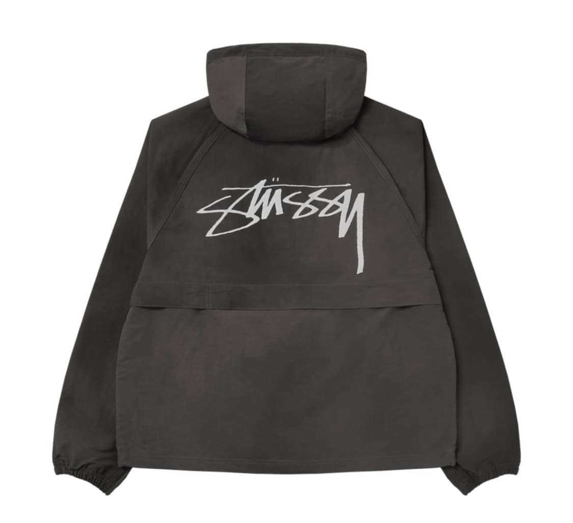M) 스투시 웨이브 다이 비치 쉘 자켓 블랙 바람막이 후드 집업 상품이미지2