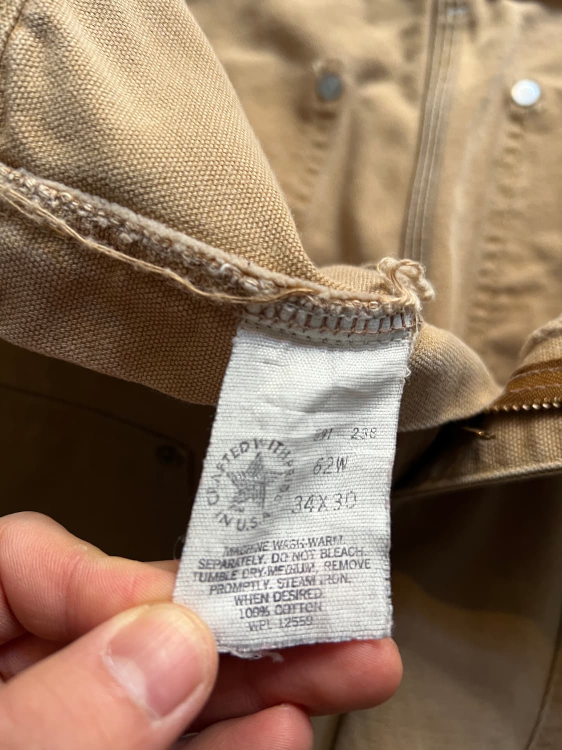 [34]90's 칼하트 유니온메이드 USA 빈티지 페이딩 더블니 워크팬츠 상품이미지8