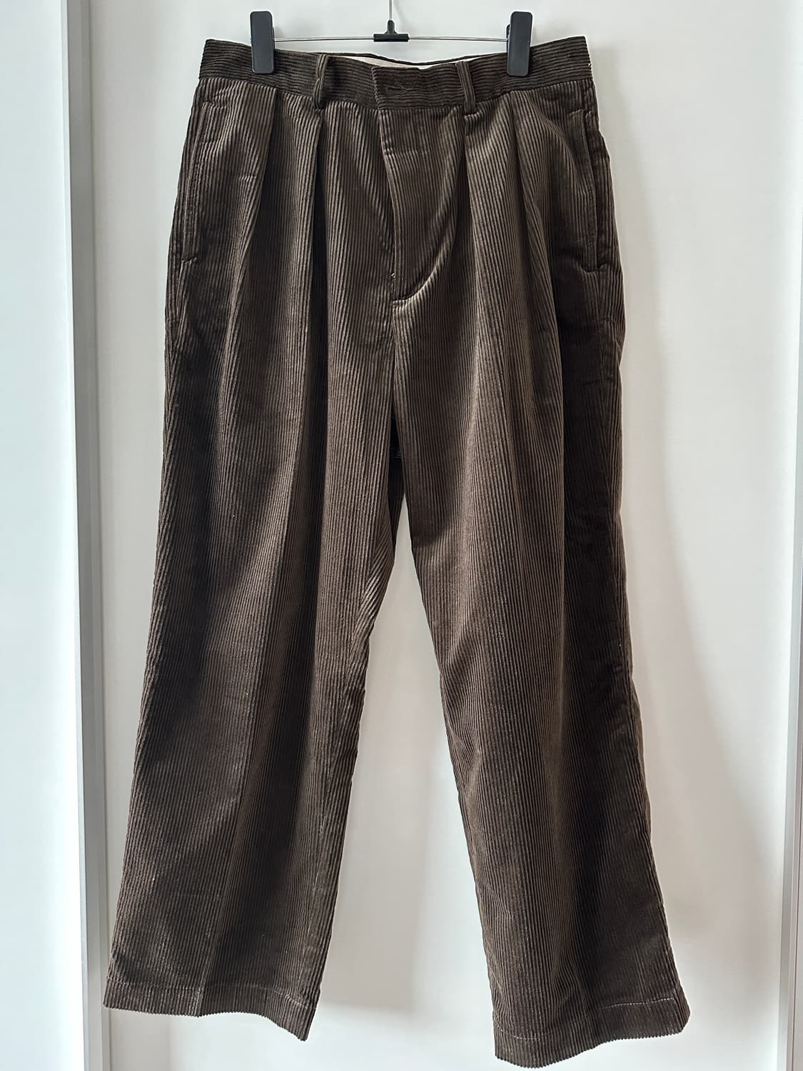 와코마리아 코듀로이 더블 플리츠 팬츠  브라운 M 상품이미지1