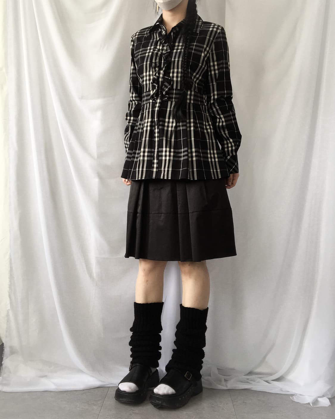 Naracamicie check patter frill shirt 상품이미지7