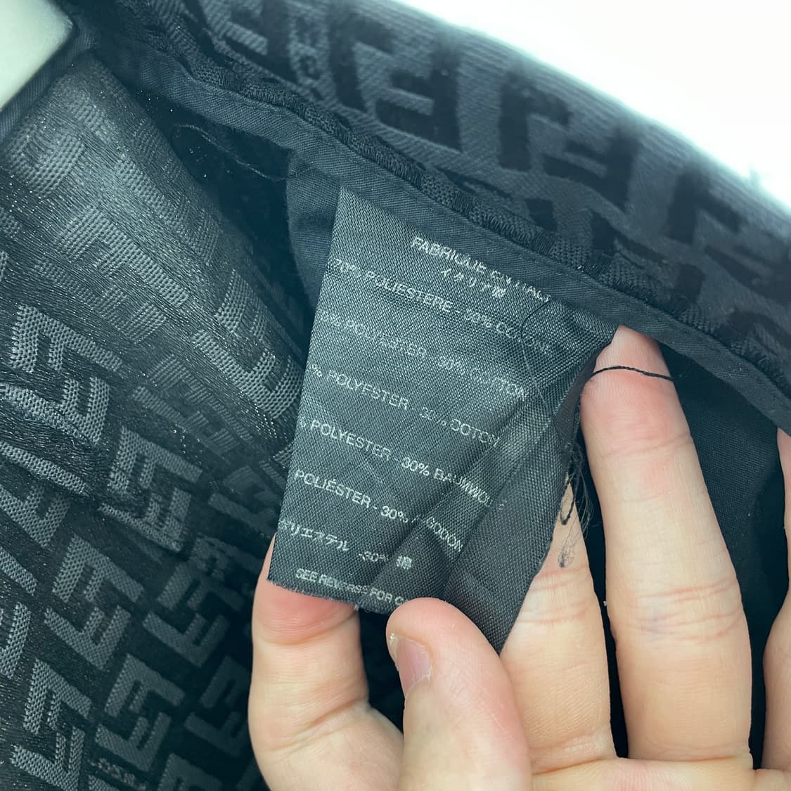 W 펜디 FF 로고 패턴 블랙 코튼 팬츠 상품이미지8